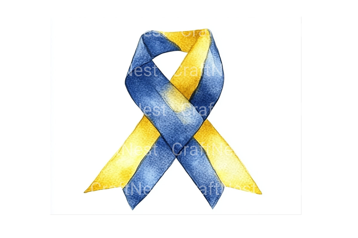 Ukrainian Flag Ribbons Clipart Bundle