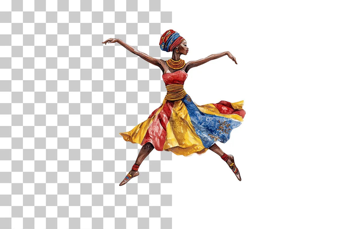 Dancing African Woman Clipart Bundle - CraftNest - Digital Crafting and Art