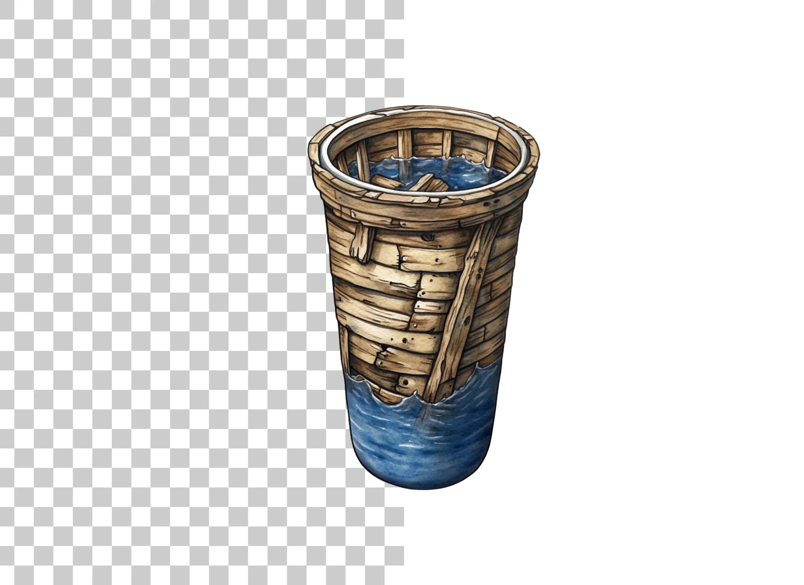 Wooden Barrel Water Clipart Bundle