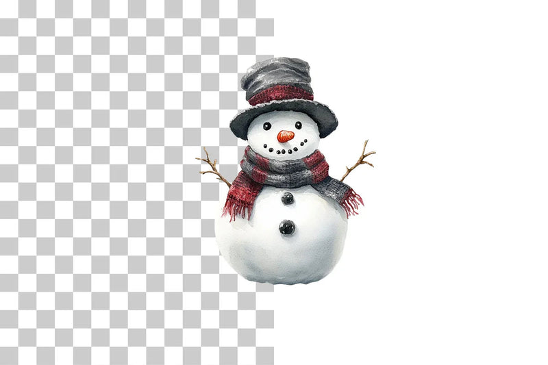 Realistic Winter Snowman Clipart Bundle - CraftNest - Digital Crafting and Art