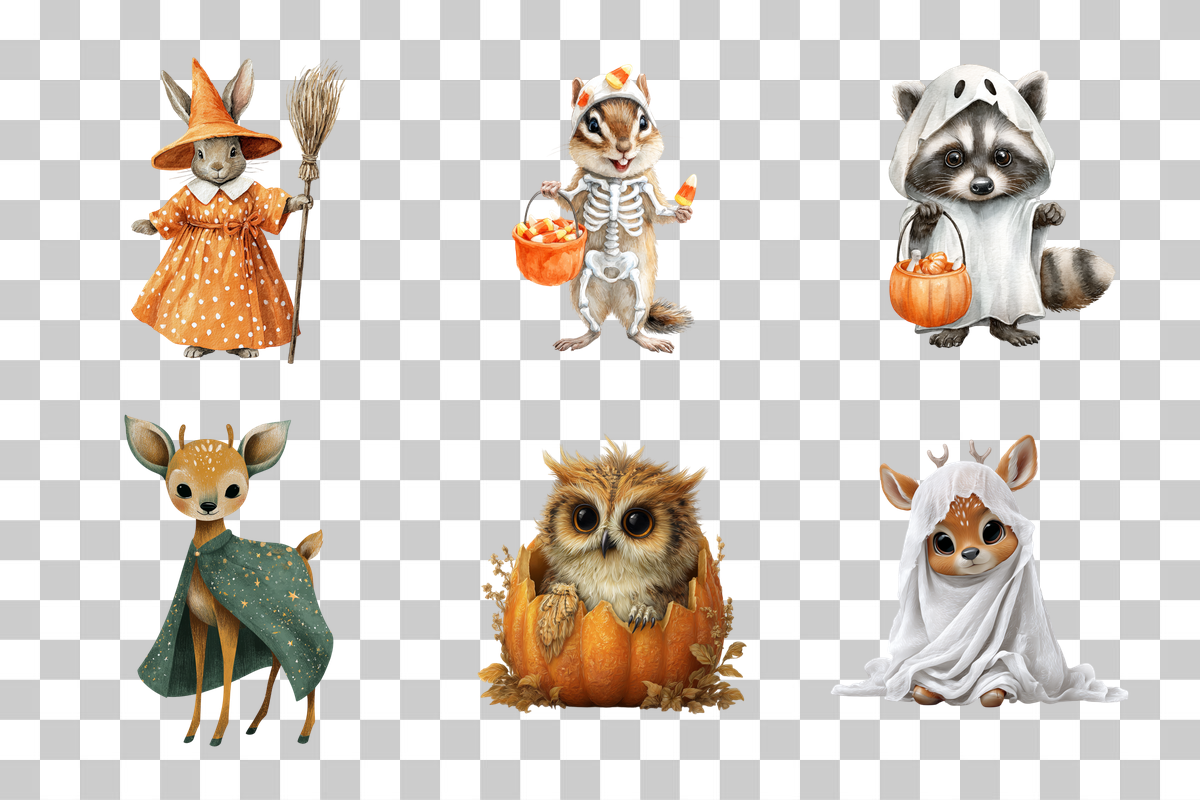 Woodland Halloween Clipart Bundle