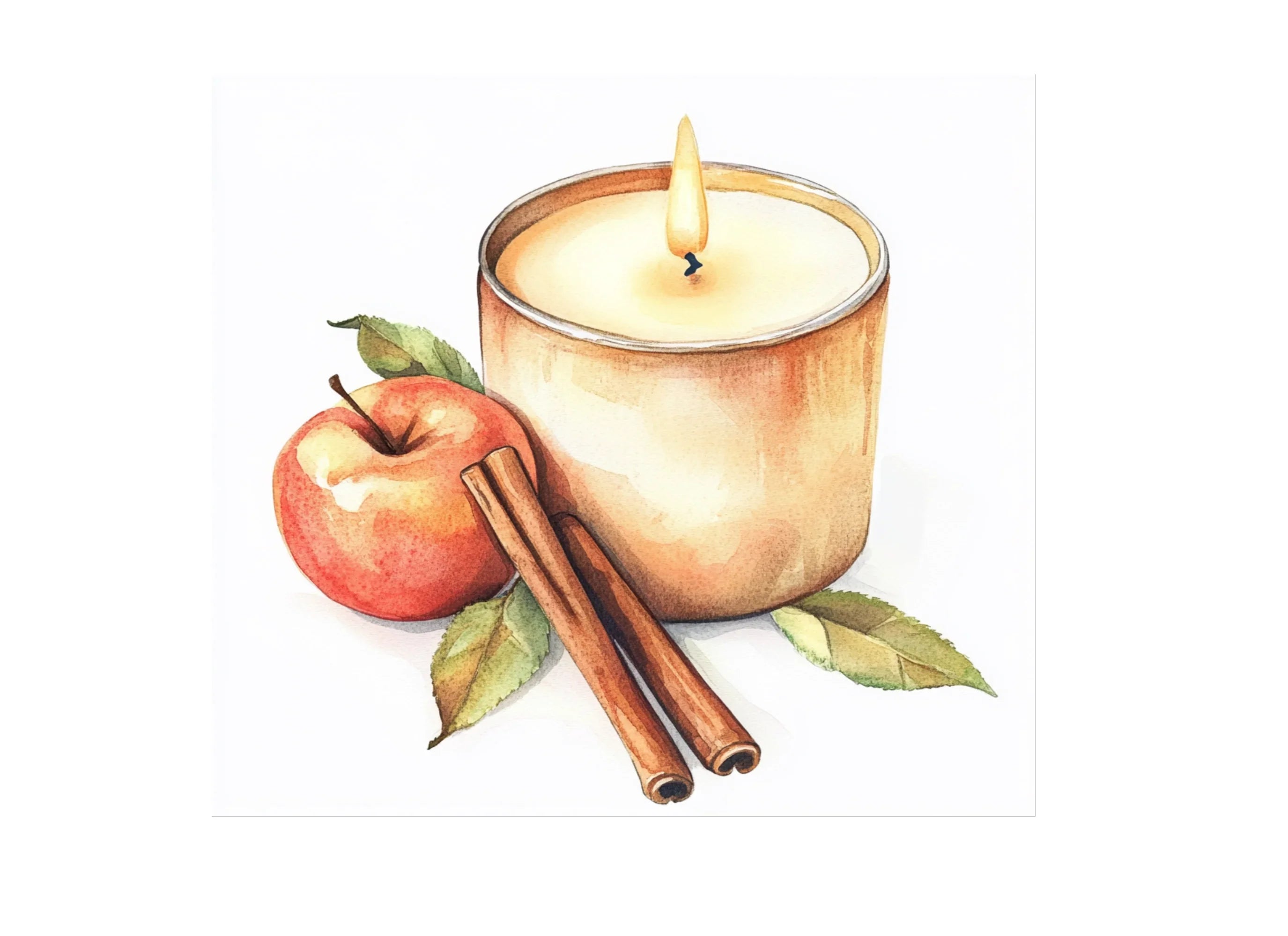 Apple Cinnamon Candle Clipart Bundle