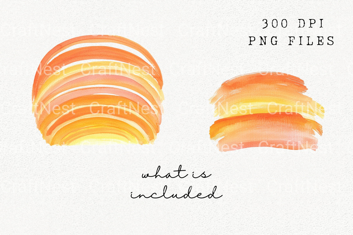 Sunset Arch Brush Strokes Clipart Bundle