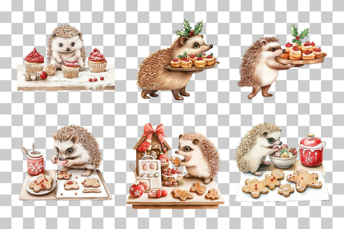 Hedgehog Baking Clipart Bundle - CraftNest - Digital Crafting and Art