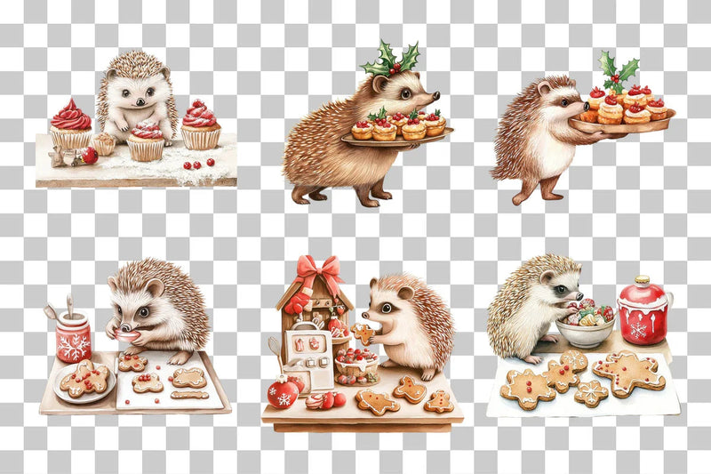 Hedgehog Baking Clipart Bundle - CraftNest - Digital Crafting and Art