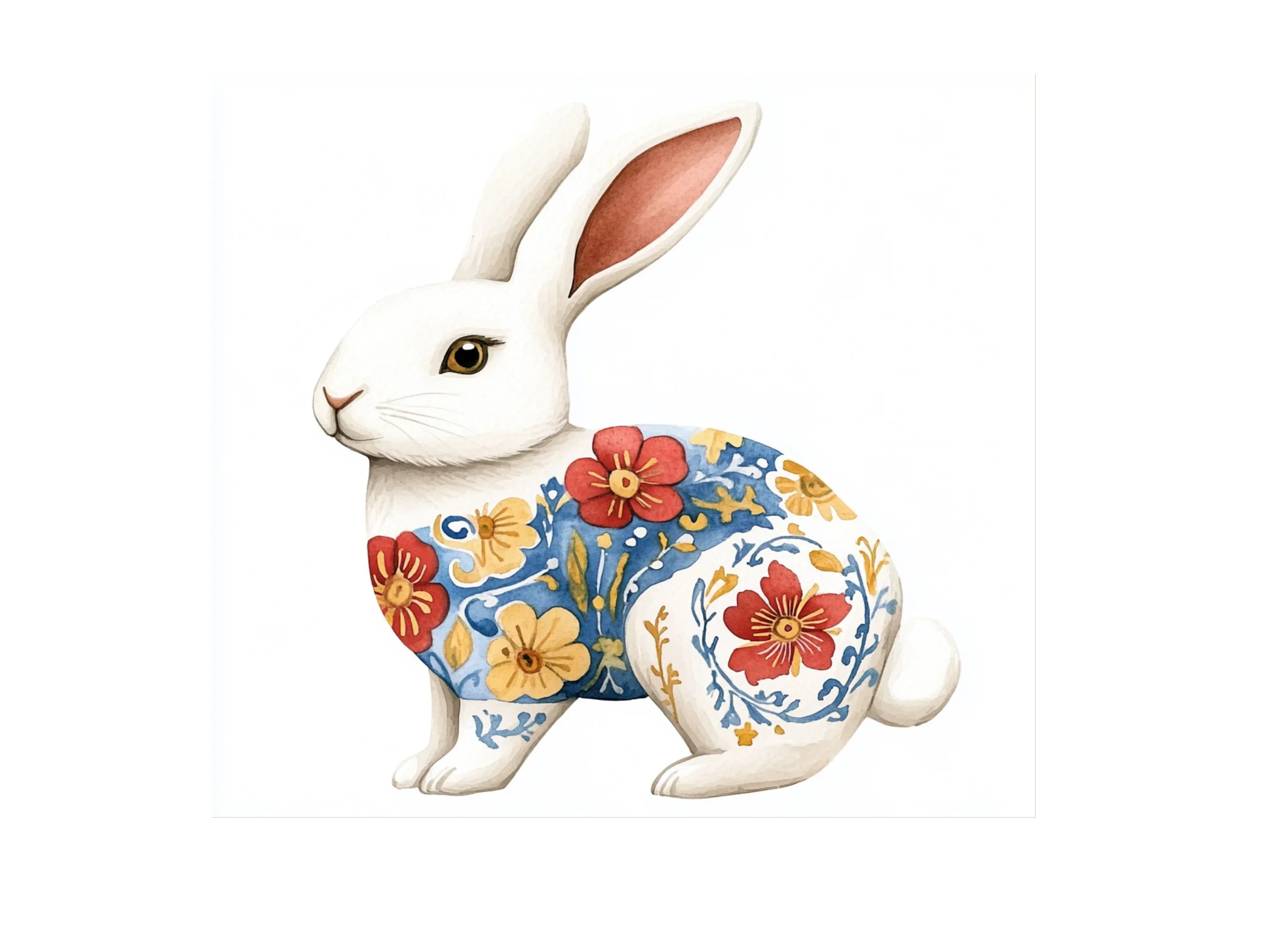 Decorative Patterned Easter Bunny Clipart Bundle