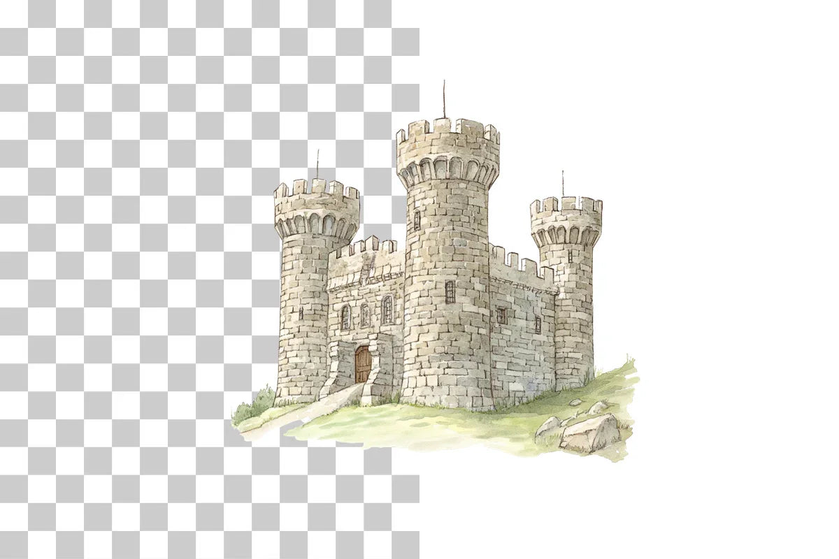 Historic Hillside Castle Clipart Bundle - CraftNest - Digital Crafting and Art