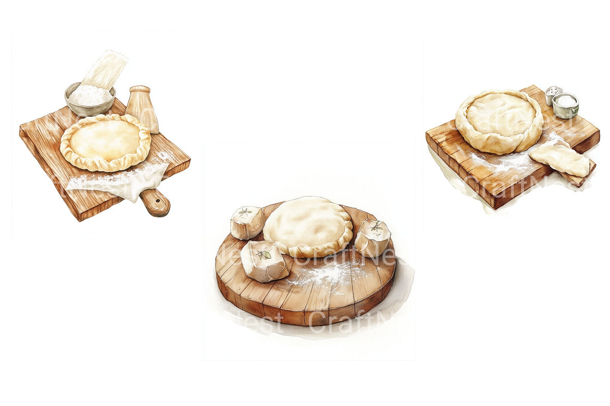 Baking Pies And Dough Clipart Bundle