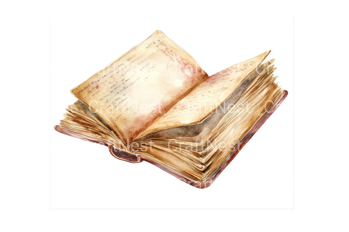 Old Open Books Clipart Illustrations Planner