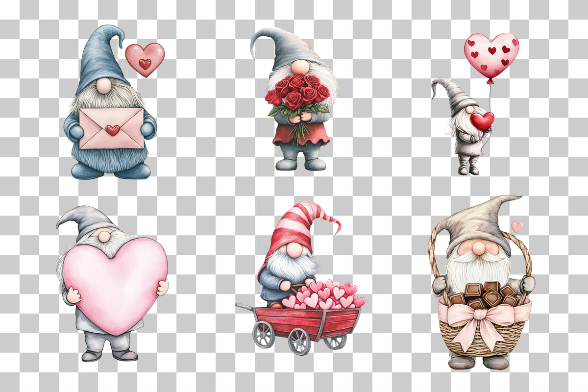 Gnome Valentine's Day Clipart Bundle
