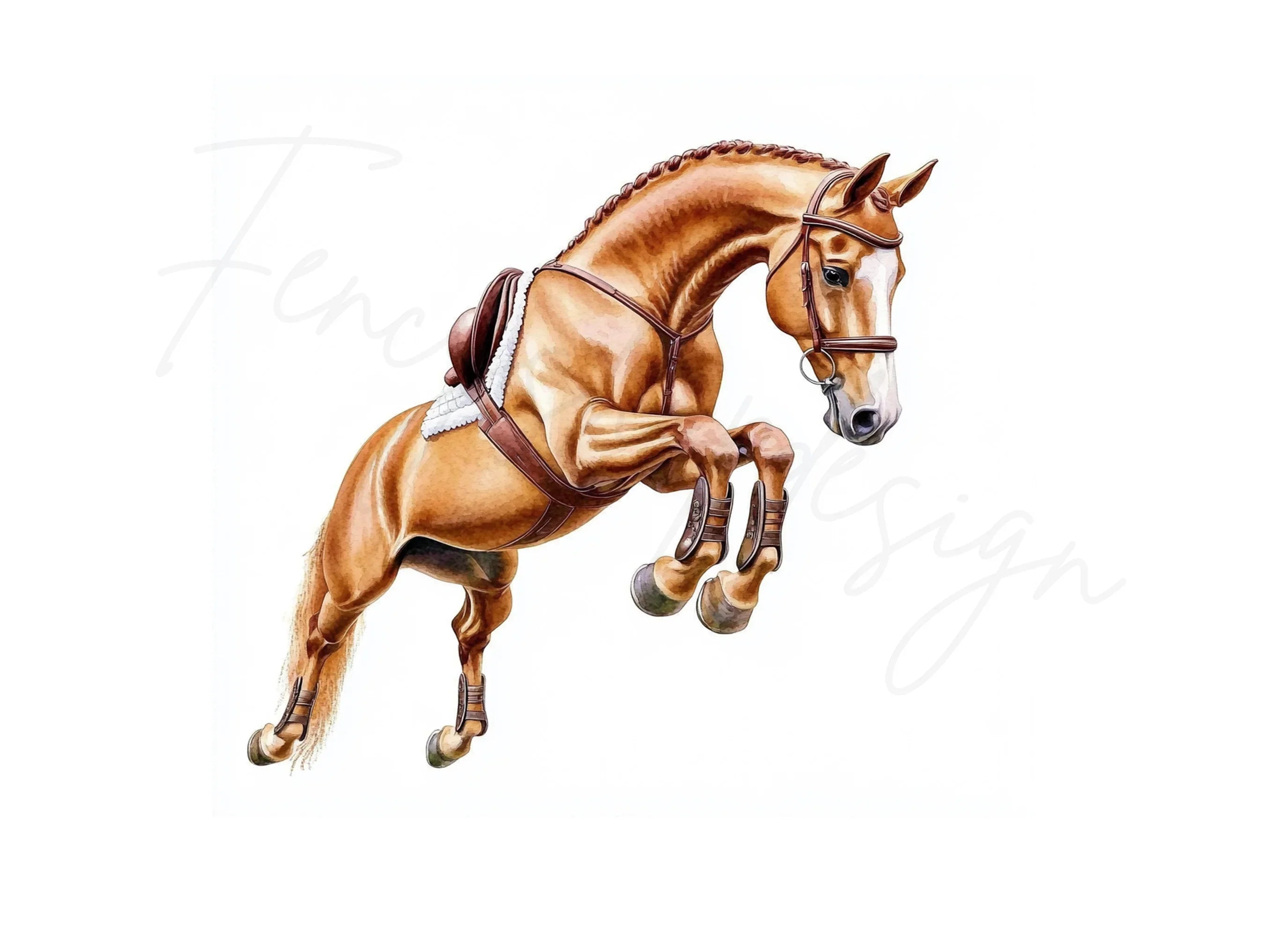 Jumping Horse Equestrian Clipart Bundle