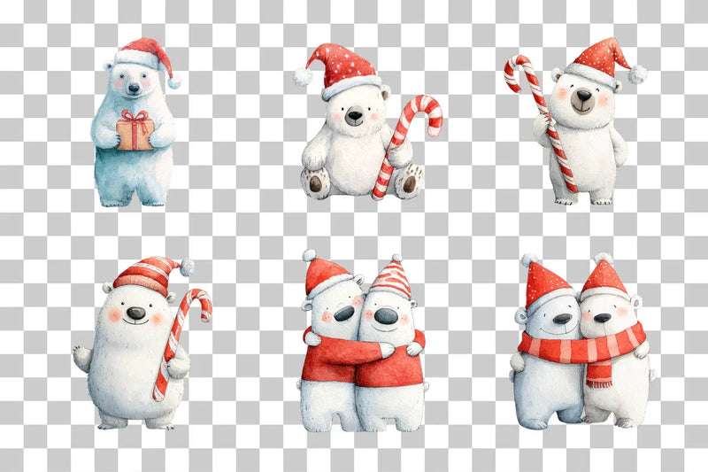 Cute Christmas Bear Clipart Bundle - CraftNest - Digital Crafting and Art