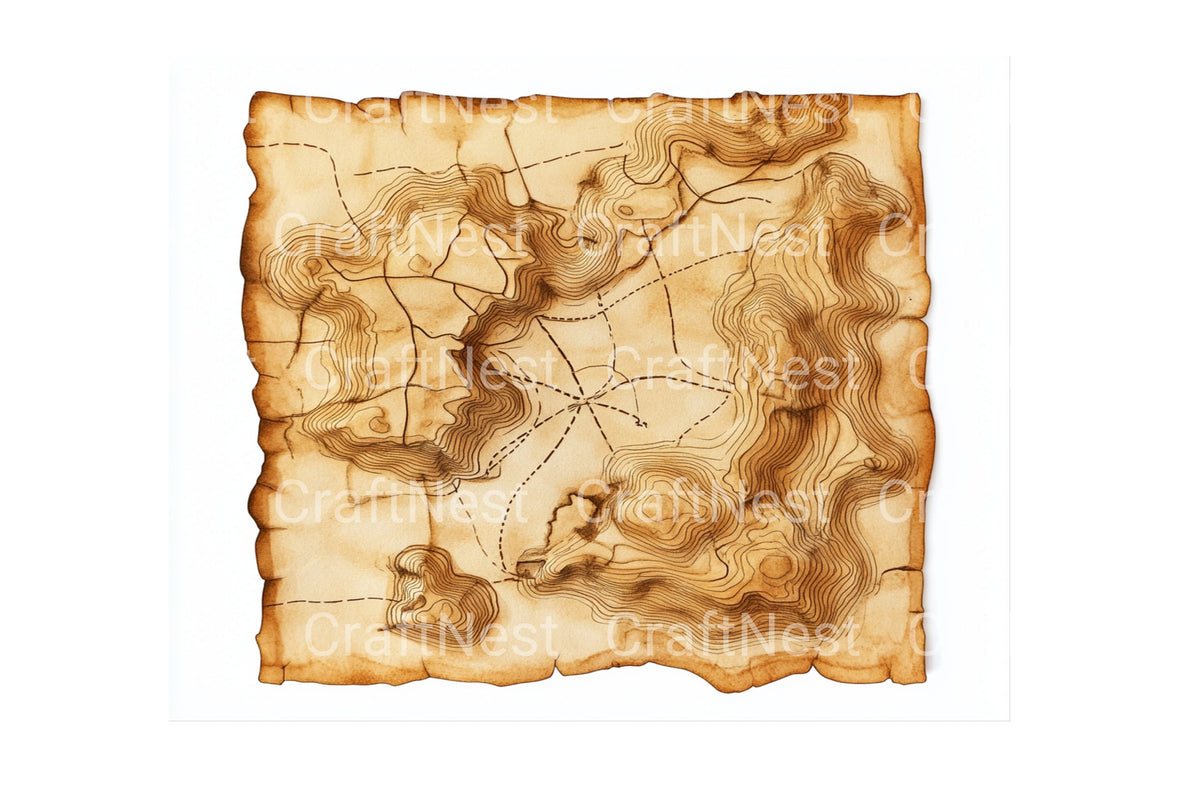 Vintage Treasure Map Designs Clipart Bundle