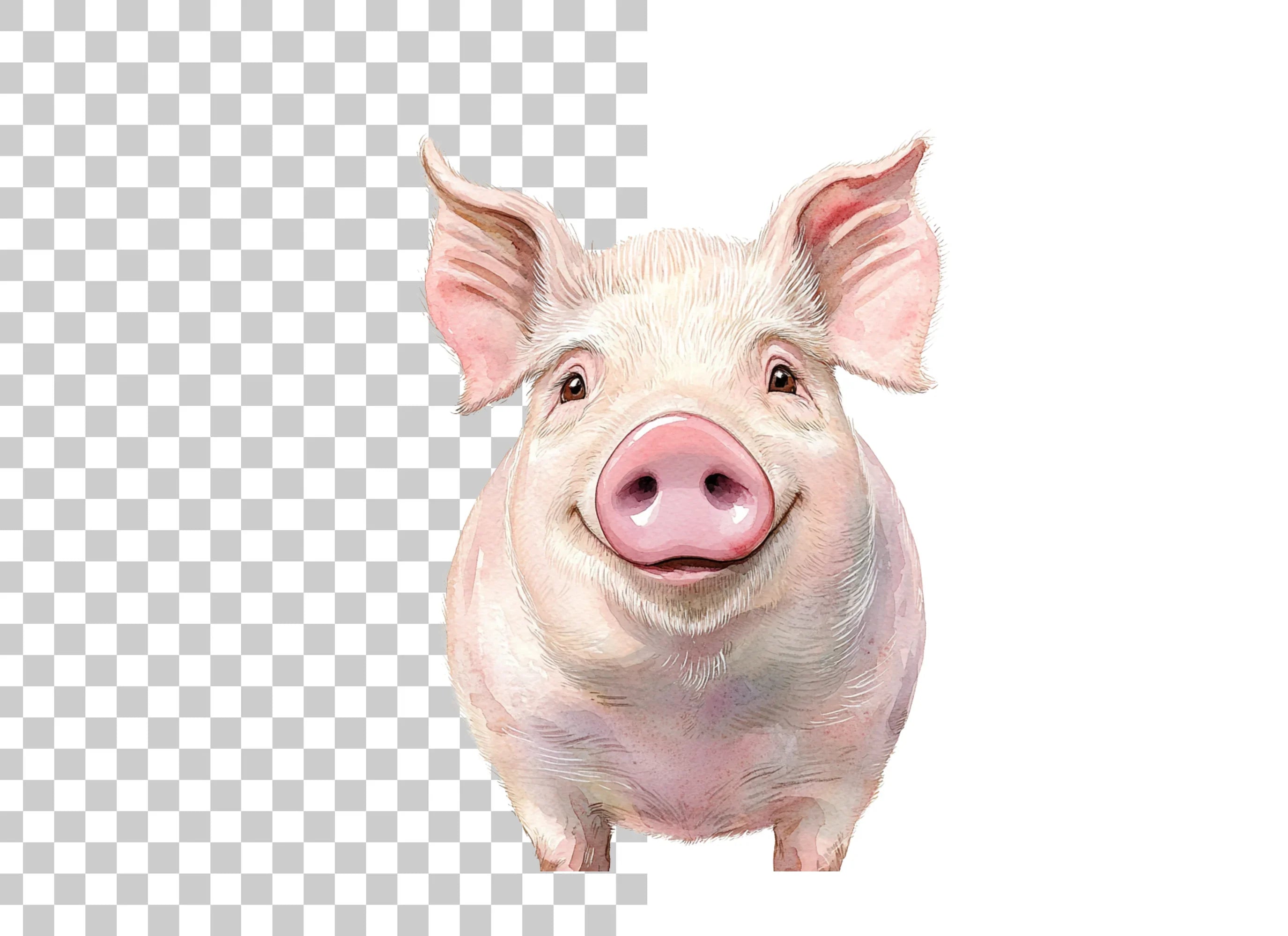 Three Happy Piglets Clipart Bundle