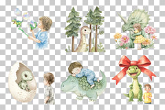 Dinosaur & Kids Clipart Bundle - CraftNest - Digital Crafting and Art