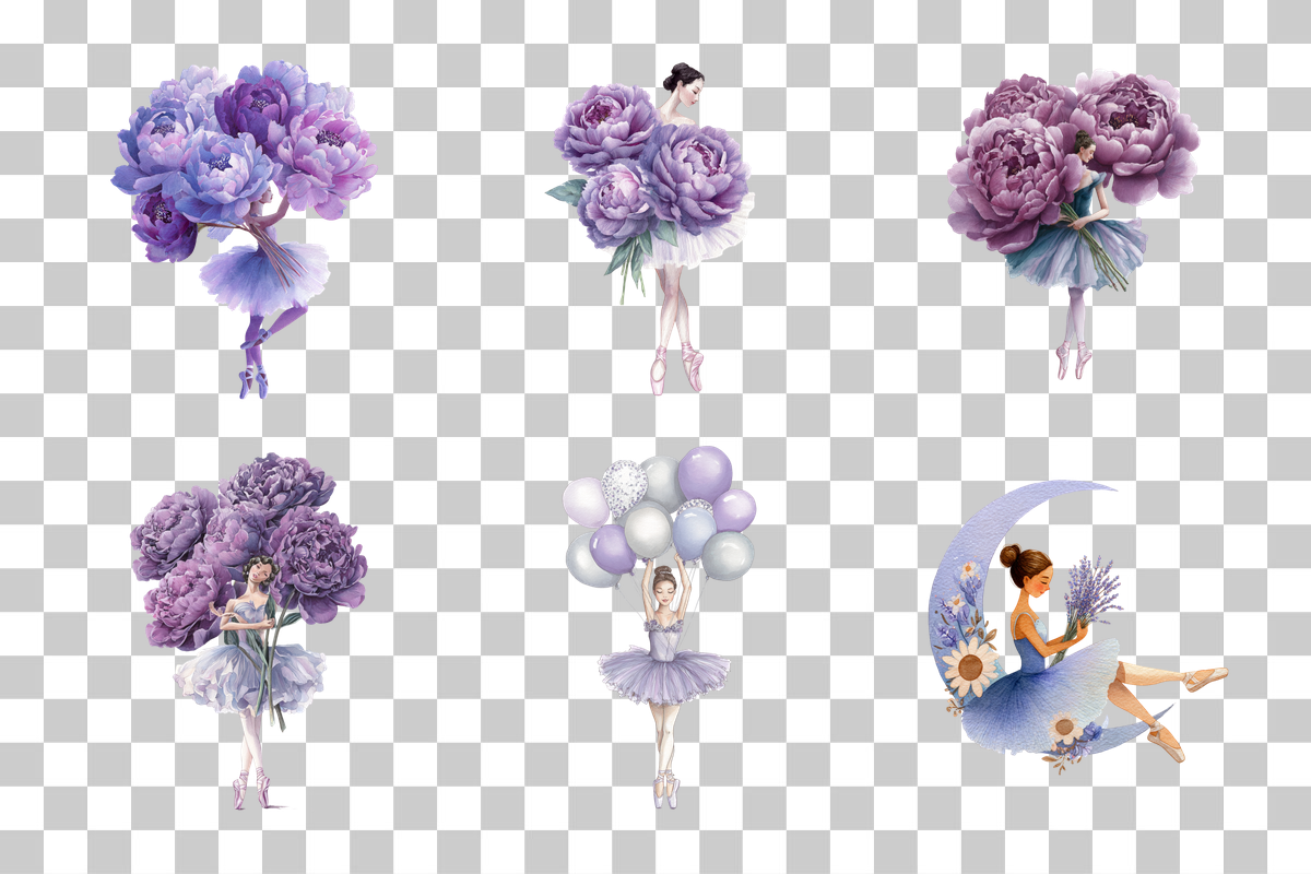 Cute Ballerina Clipart Bundle