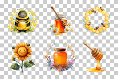 Honey Bee Coloring Page Clipart Bundle - CraftNest - Digital Crafting and Art