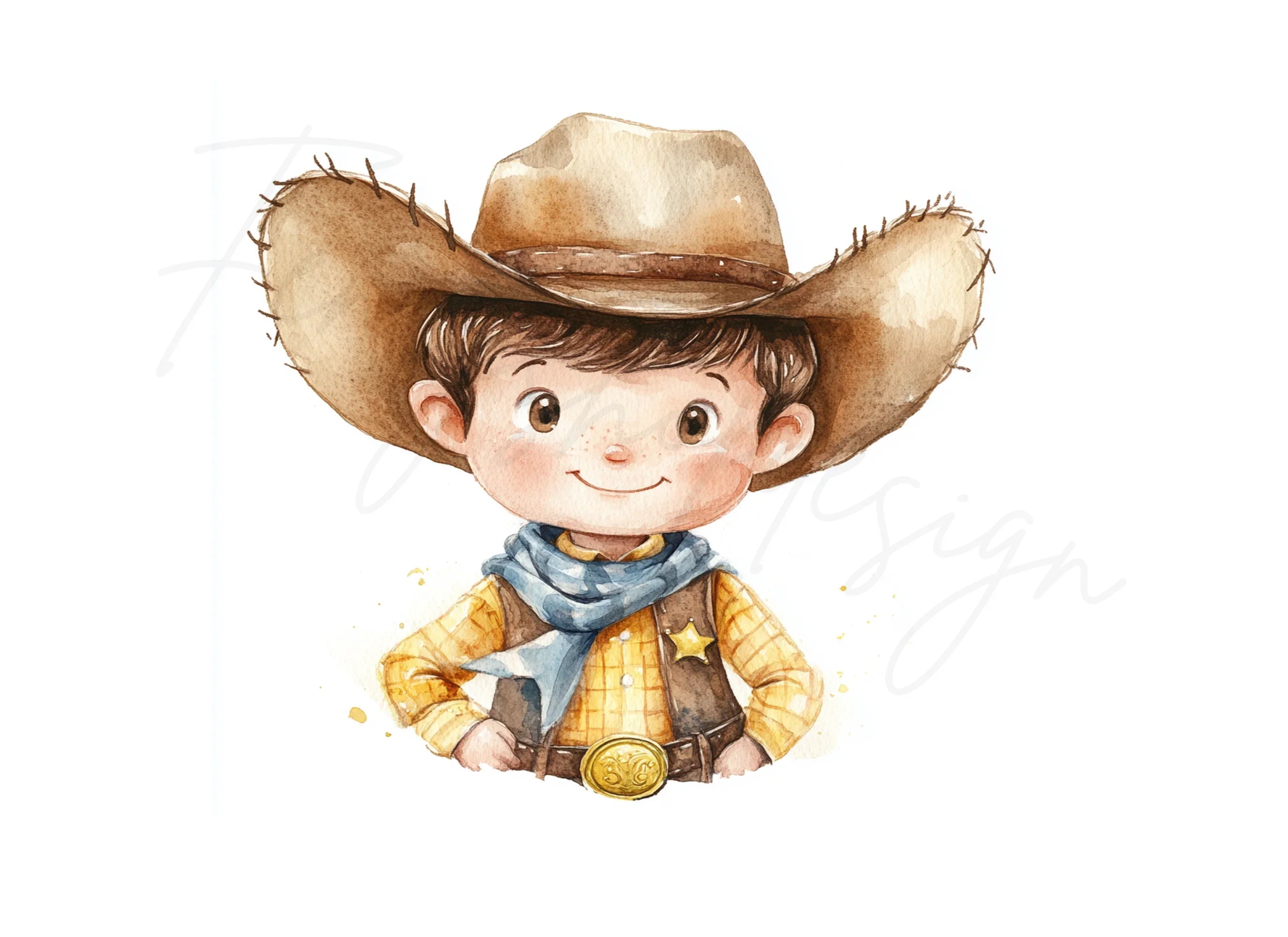 Cute Cowboy Clipart Bundle