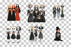 Spooky Skeleton Girls Clipart Bundle - CraftNest - Digital Crafting and Art