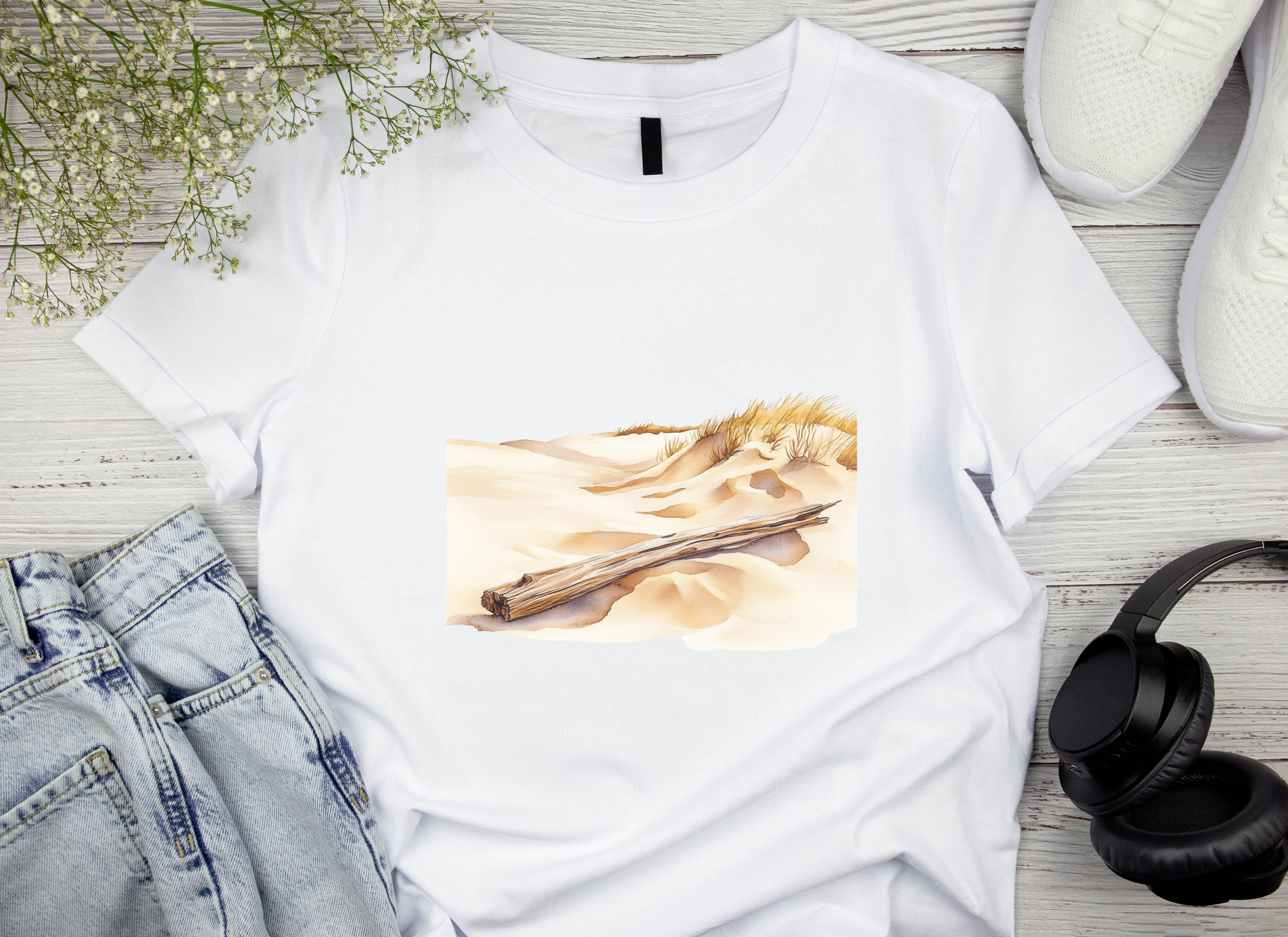 Driftwood Beach Sand Dunes Clipart Bundle