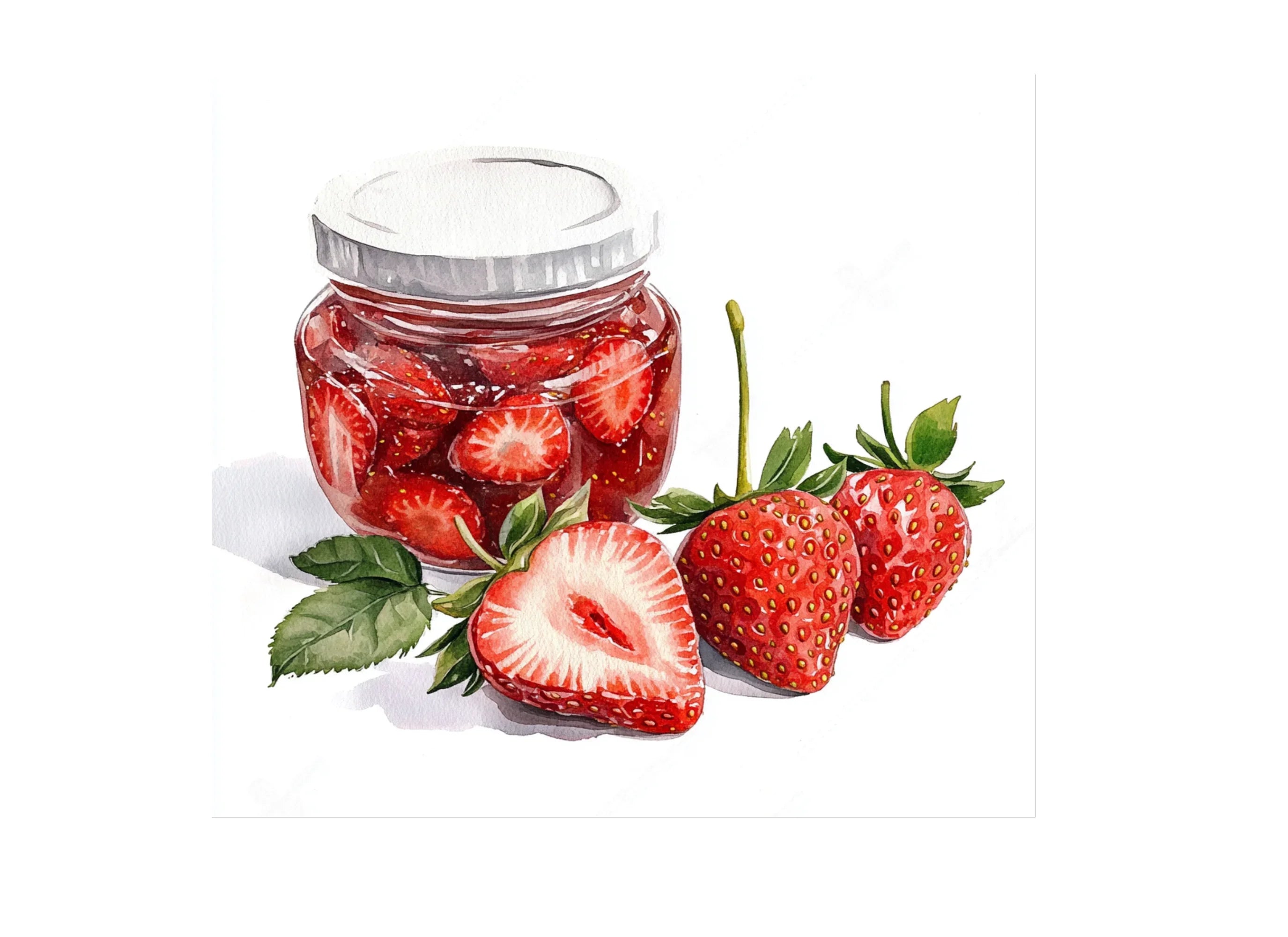 Fresh Strawberry Jam Clipart Bundle