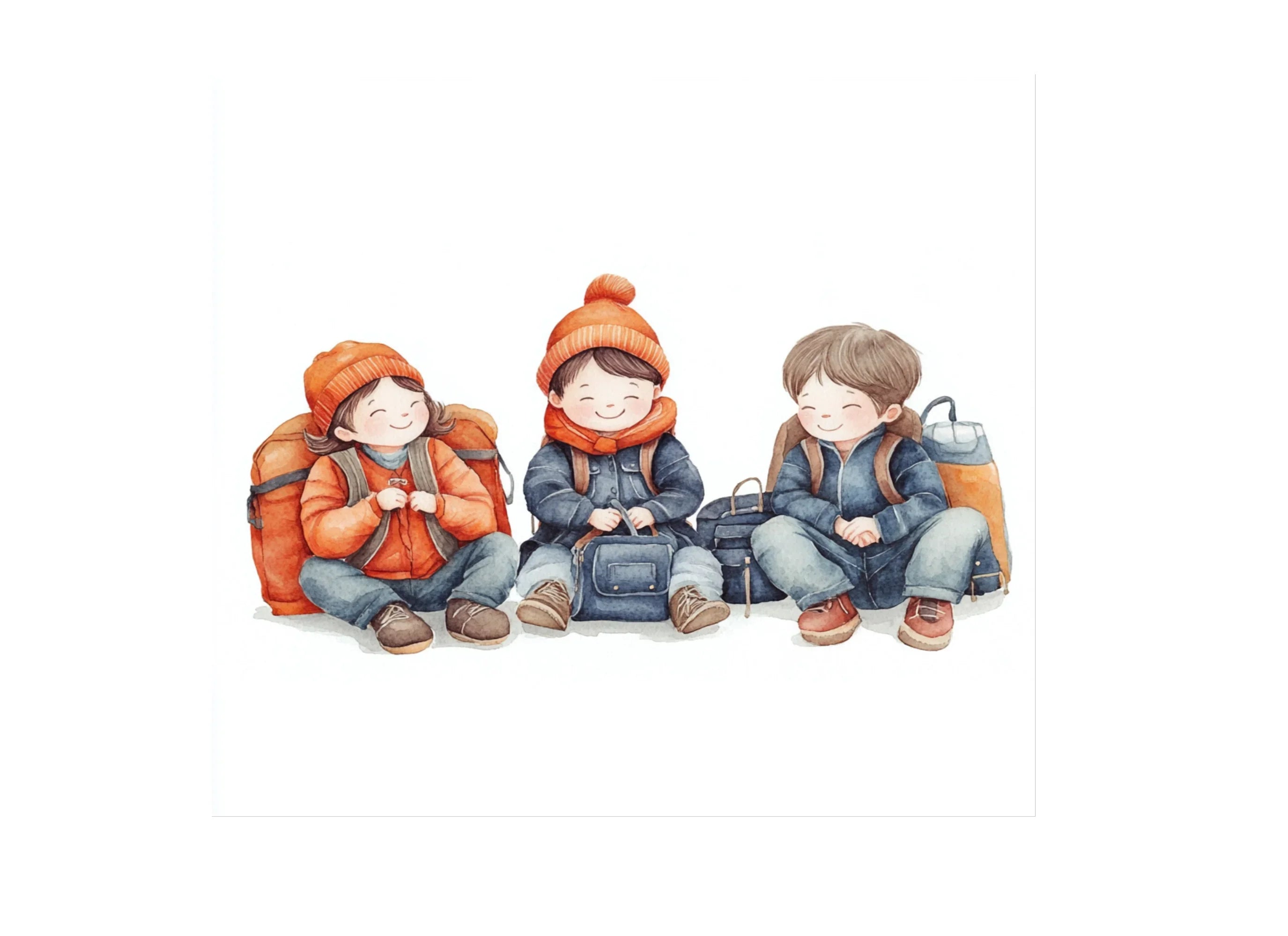 Kids Backpacking Adventure Clipart Bundle