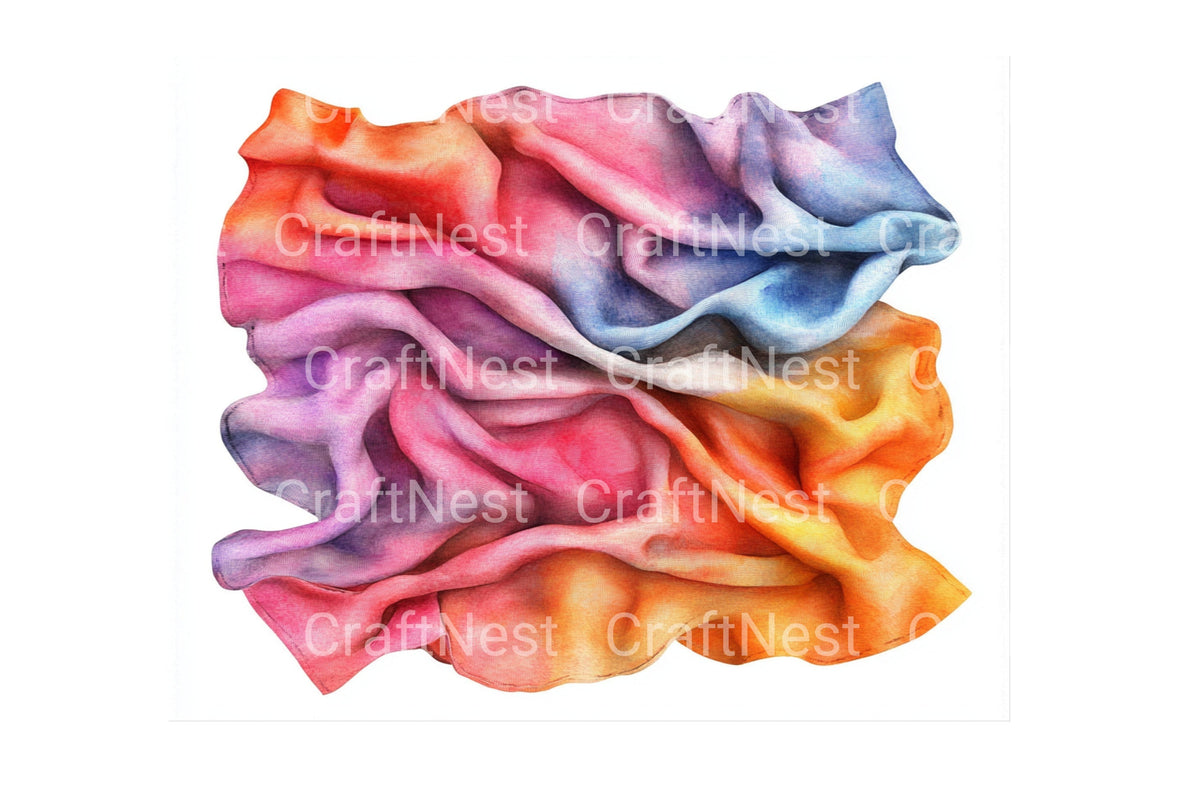 Flowing Fabric Textures Graphics Clipart Bundle