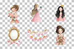 Pink Princess Clipart Bundle - CraftNest - Digital Crafting and Art