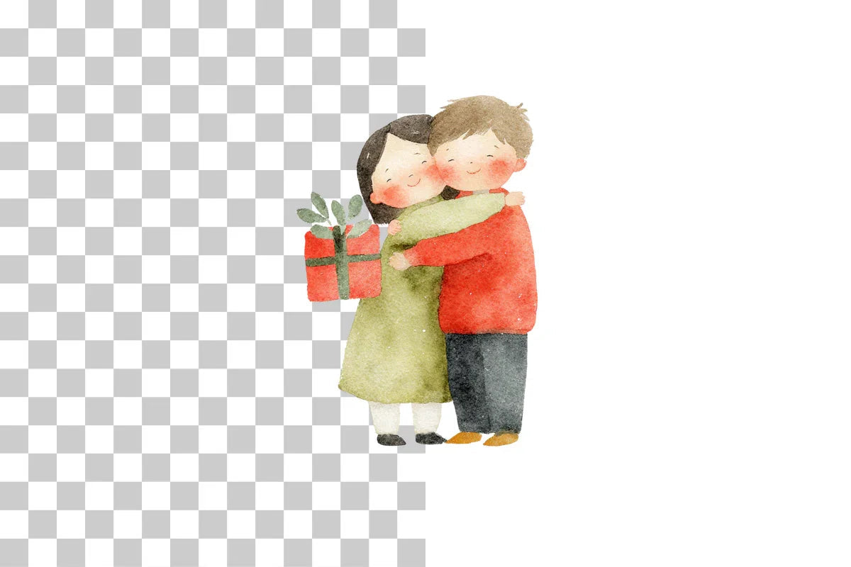 Christmas Kids Hugging Clipart Bundle - CraftNest - Digital Crafting and Art