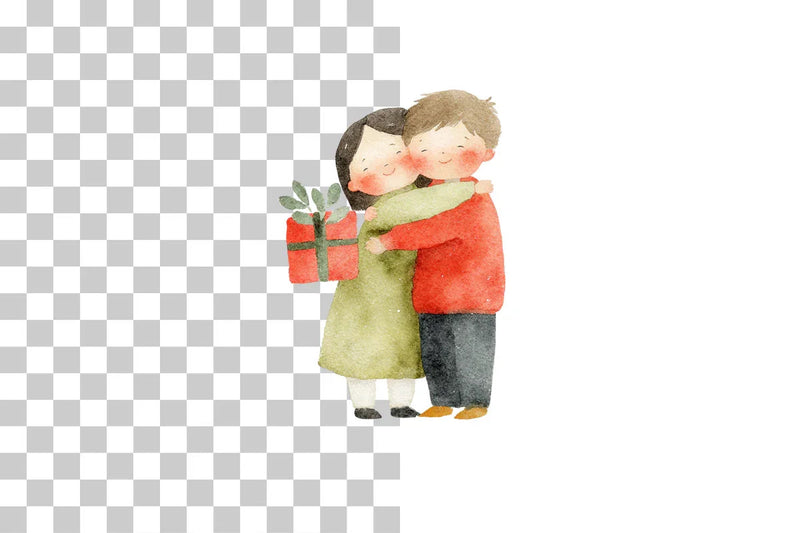 Christmas Kids Hugging Clipart Bundle - CraftNest - Digital Crafting and Art