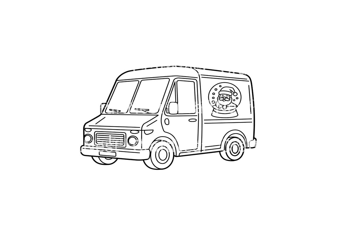 Santa Delivery Van Coloring Books