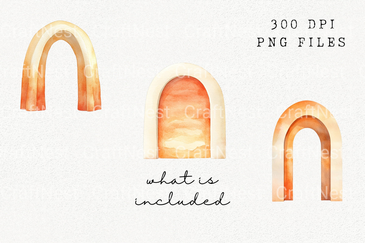 Boho Archway Elements Clipart Bundle