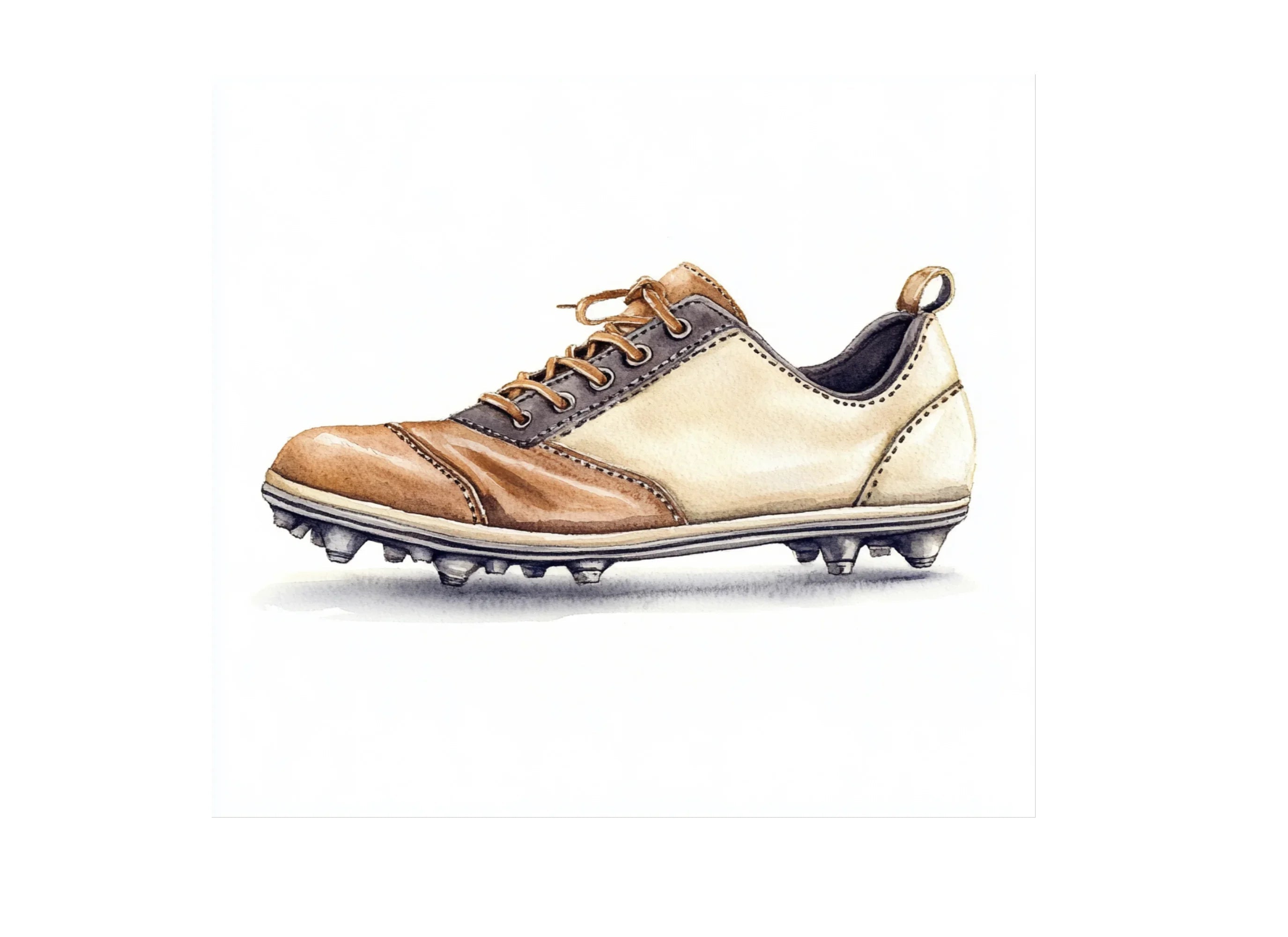 Vintage Brown Cream Sports Shoes Clipart Bundle