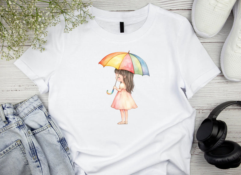 Girl with Rainbow Umbrella Clipart Bundle - CraftNest - Digital Crafting and Art