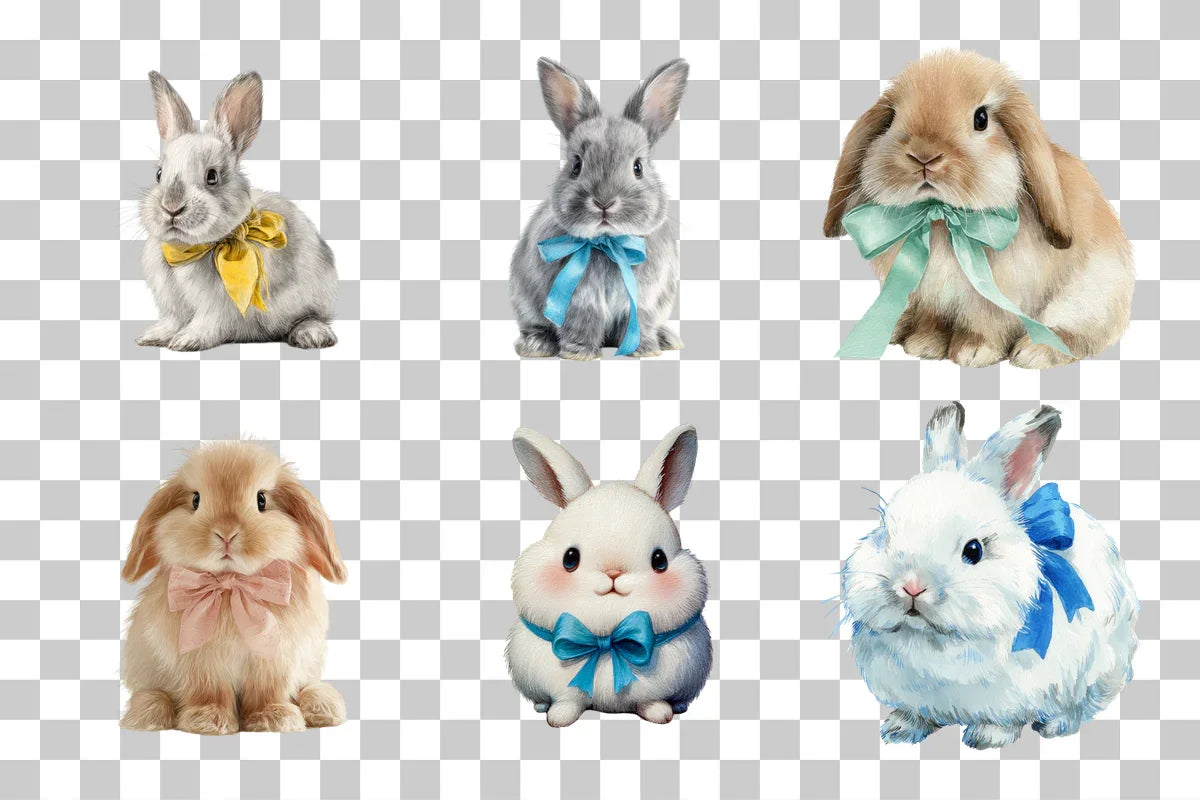 Easter Bunnies Clipart Bundle - CraftNest - Digital Crafting and Art