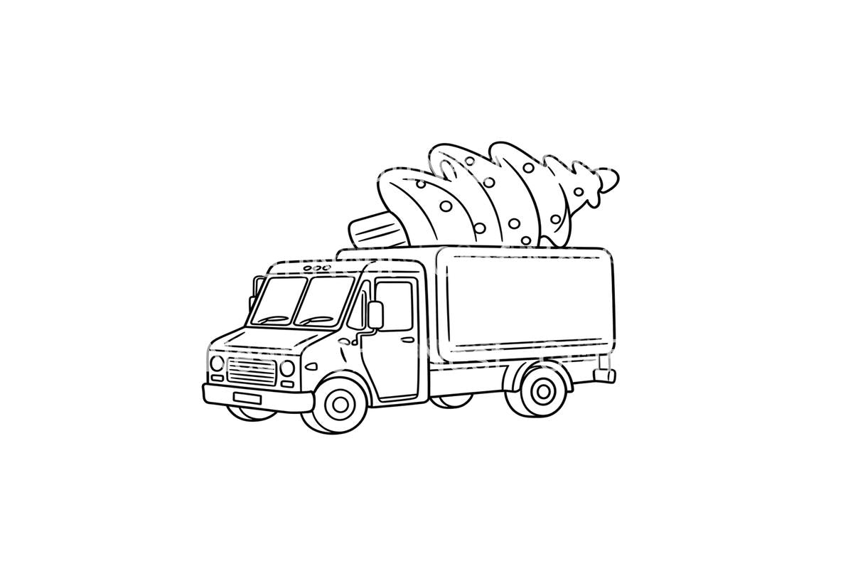 Christmas Tree Truck Coloring Books