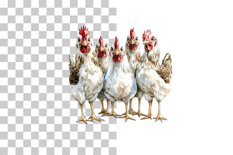 Funny Quirky Chicken Group Clipart Bundle - CraftNest - Digital Crafting and Art