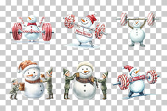Snowman Fitness Clipart Bundle - CraftNest - Digital Crafting and Art