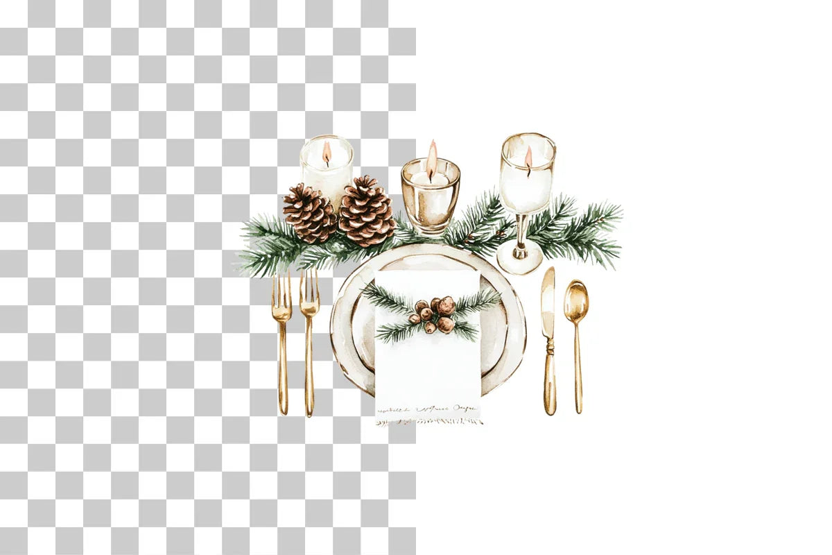 Festive Christmas Dinner Table Clipart Bundle - CraftNest - Digital Crafting and Art