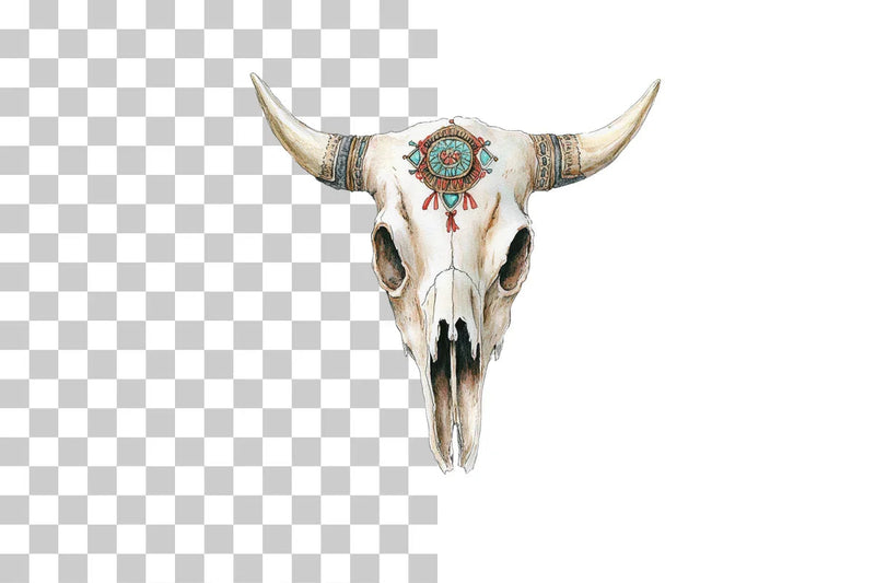 Cow Skull Southwestern Style Clipart Bundle - CraftNest - Digital Crafting and Art