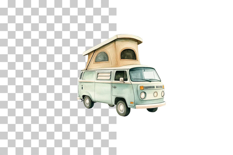 Camper Van Beach Clipart Bundle - CraftNest - Digital Crafting and Art