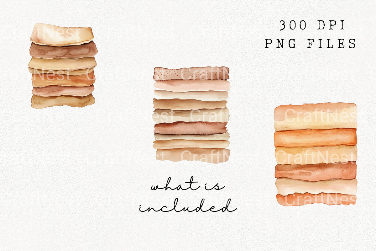 Stacked Fabric Swatches Clipart Bundle