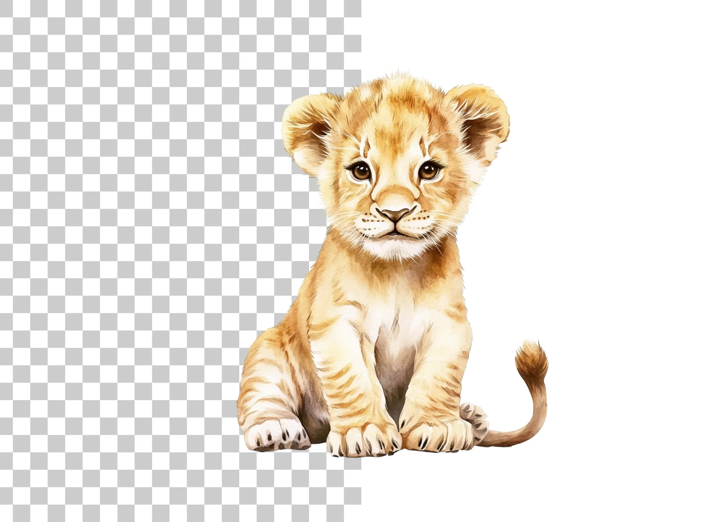 Adorable Baby Lion Cub Clipart Bundle