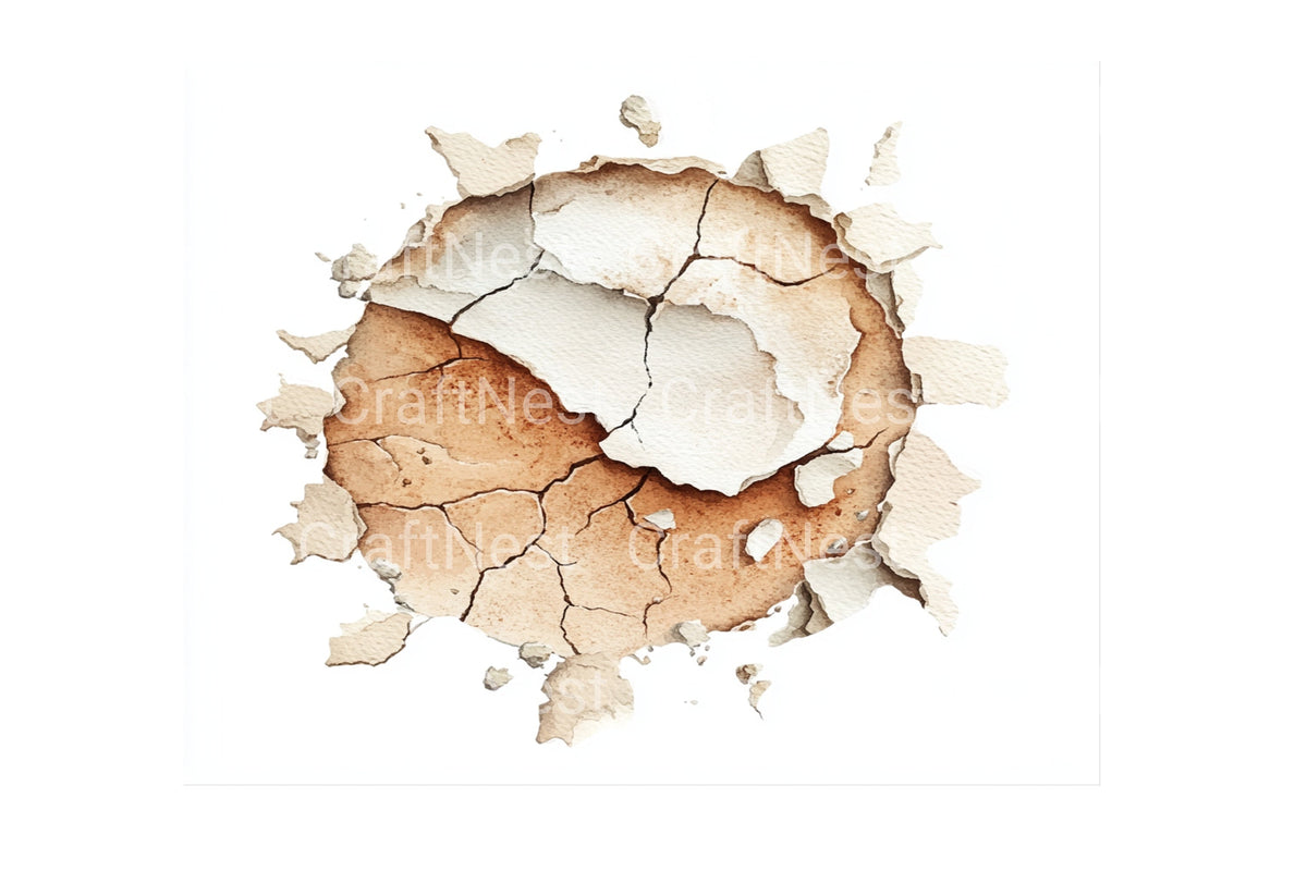 Cracked Earth Texture Illustrations Clipart Bundle