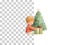 Kids with Gift and Tree Clipart Bundle - CraftNest - Digital Crafting and Art