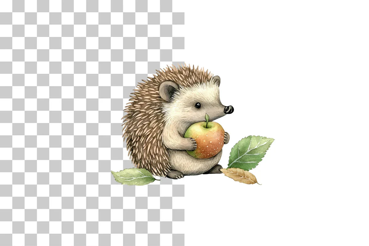 Hedgehog with Apple Forest Theme Clipart Bundle - CraftNest - Digital Crafting and Art