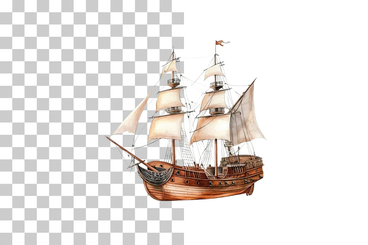 Pirate Sailing Ship Clipart Bundle - CraftNest - Digital Crafting and Art