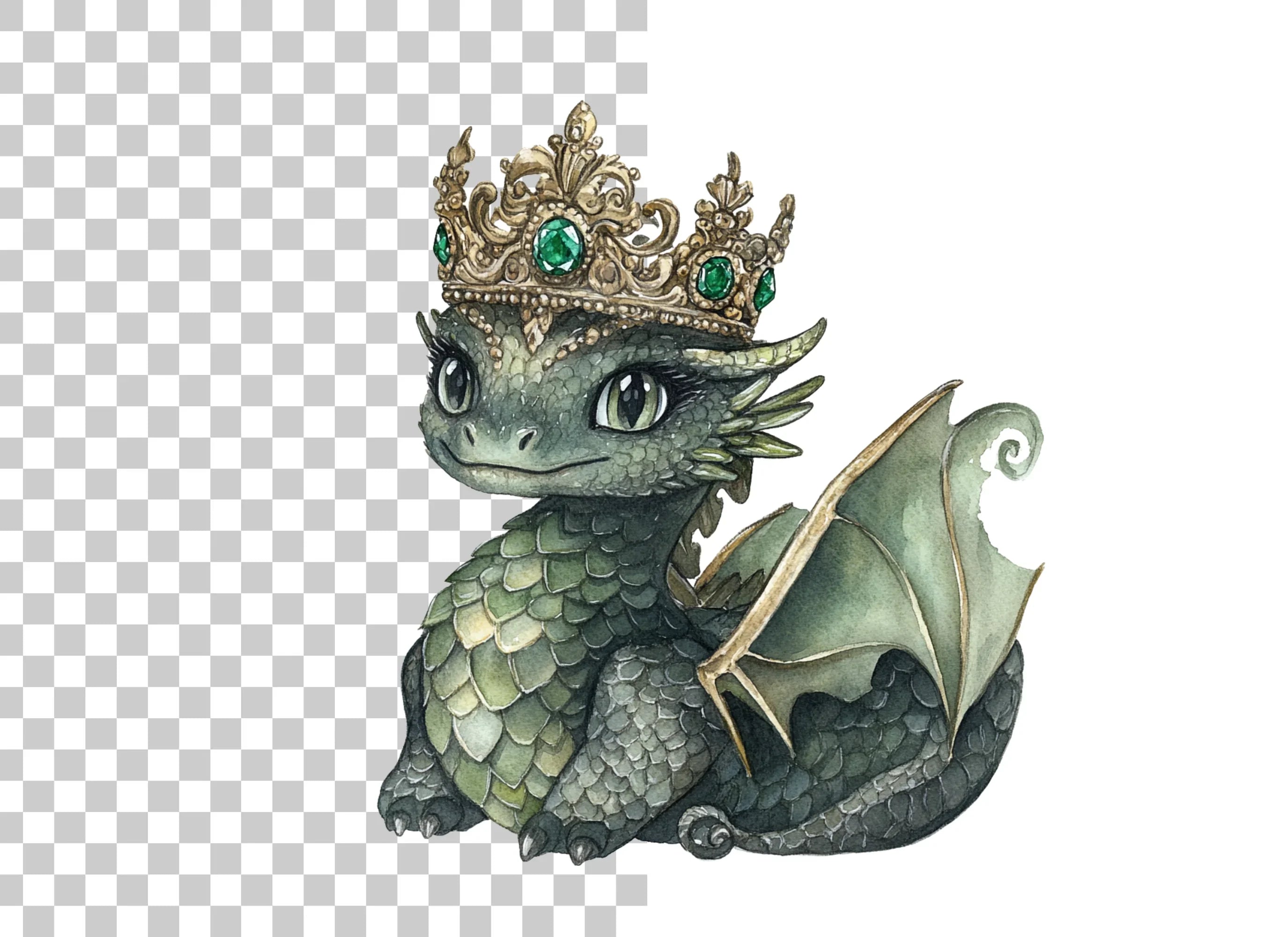 Baby Dragon Kings Clipart Bundle