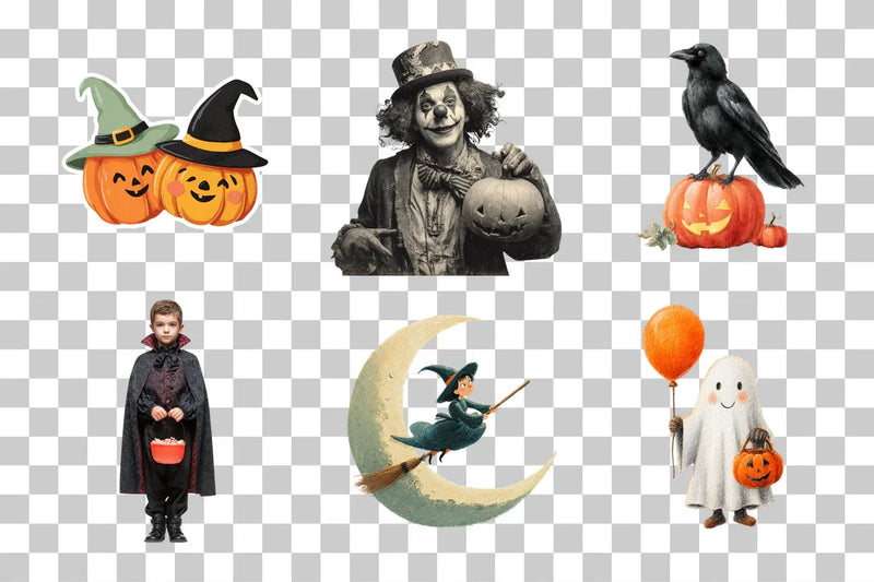 Vintage Halloween Diecuts Clipart Bundle - CraftNest - Digital Crafting and Art
