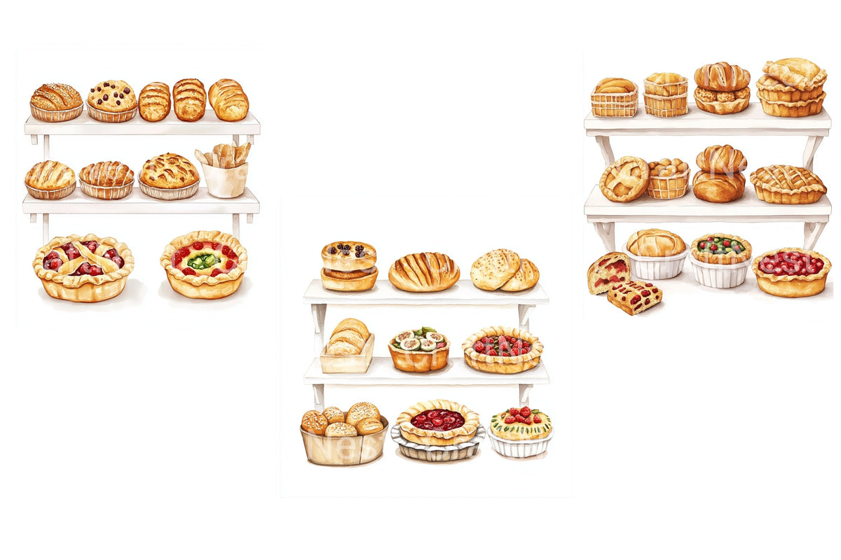 Bakery Goods Pies Clipart Bundle